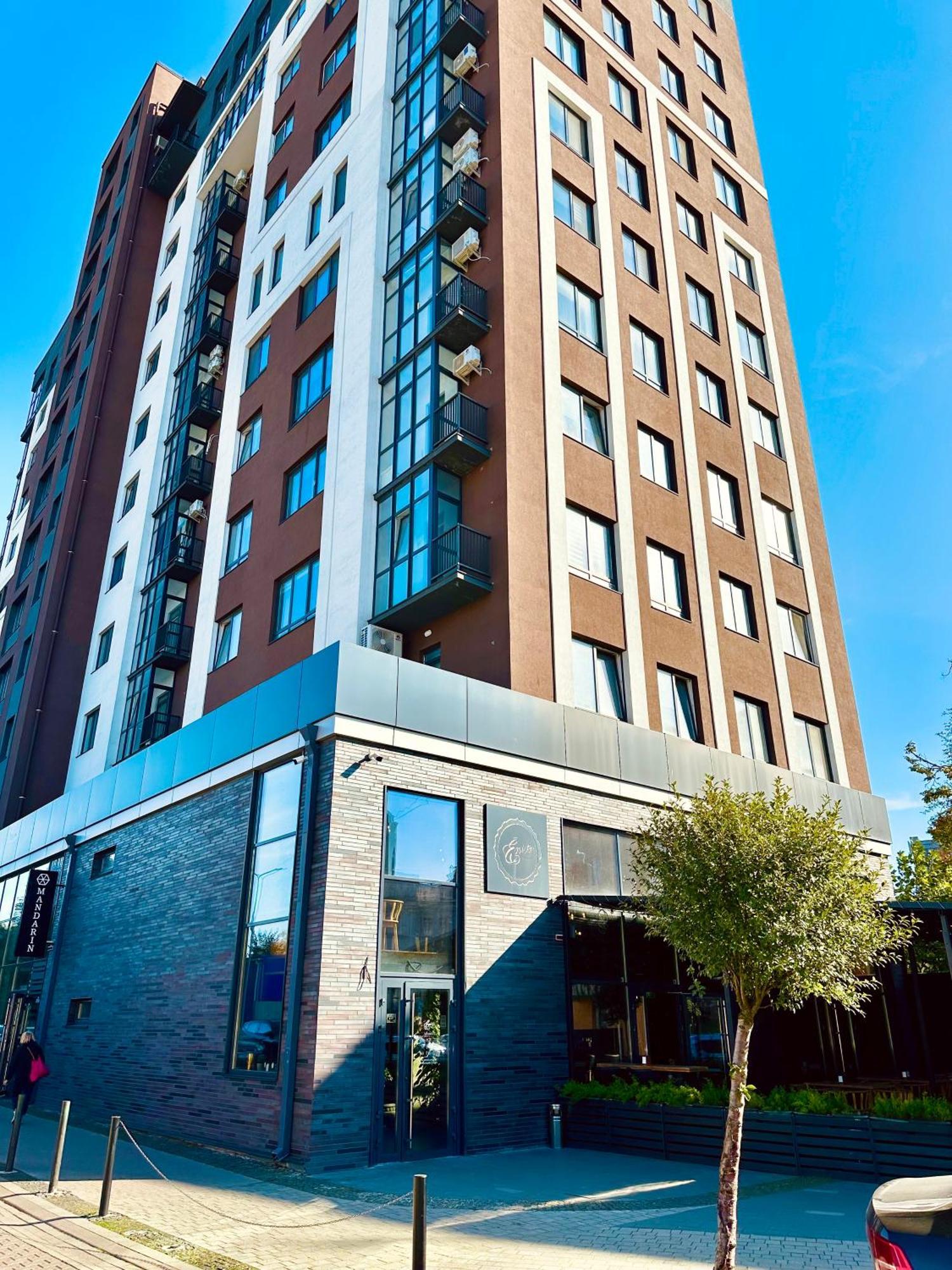 Apartment Modern With A Coffee Machine In The Center, A View Of The Rivne