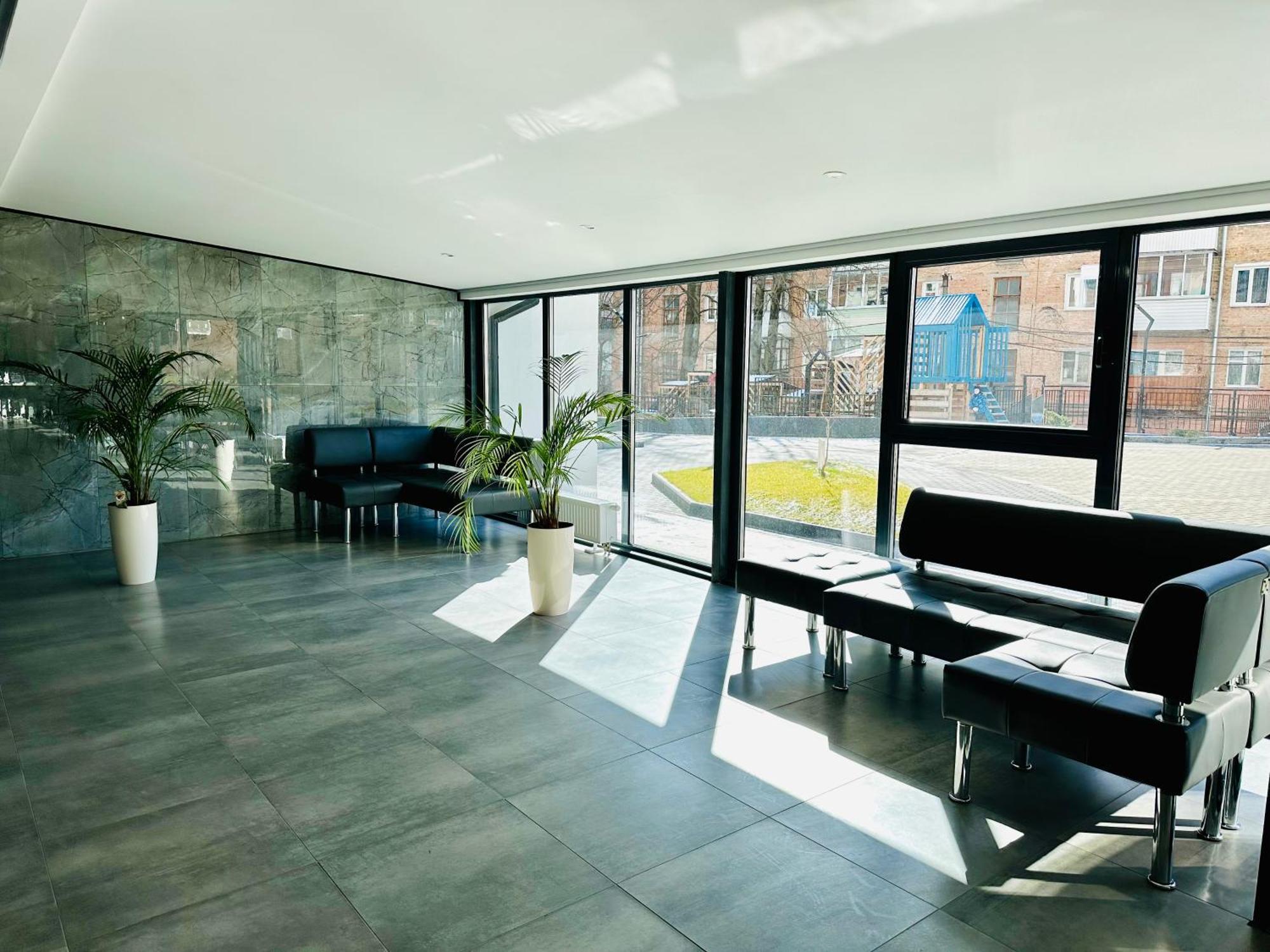 Apartment Modern With A Coffee Machine In The Center, A View Of The *