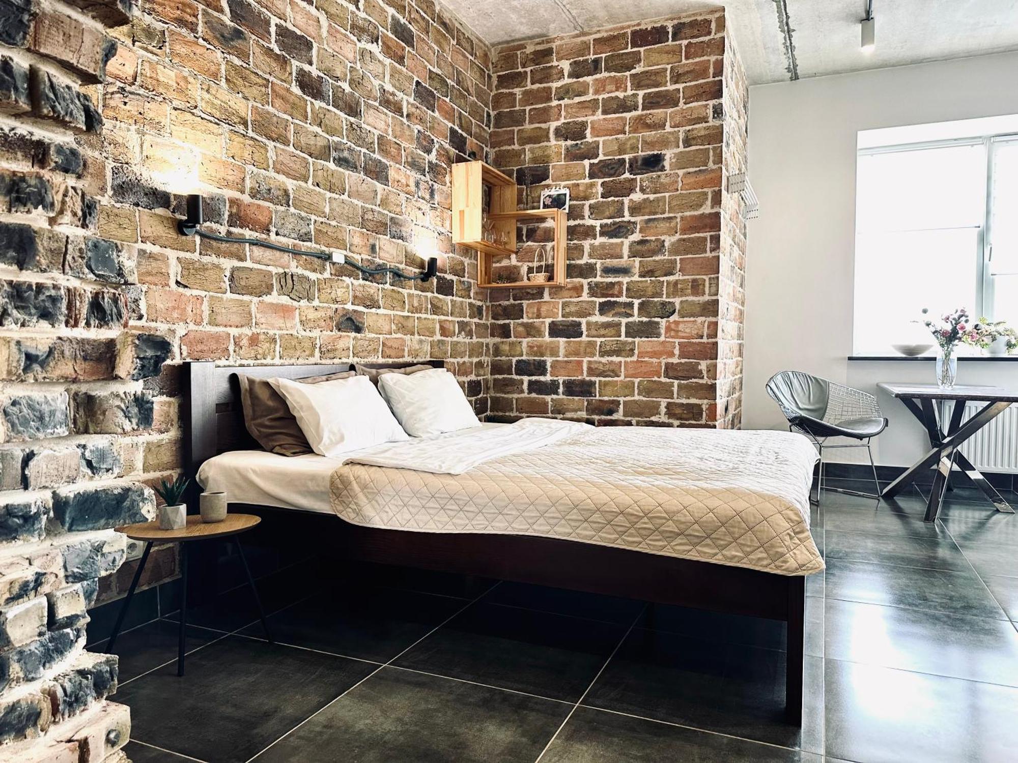 Apartment Modern With A Coffee Machine In The Center, A View Of The